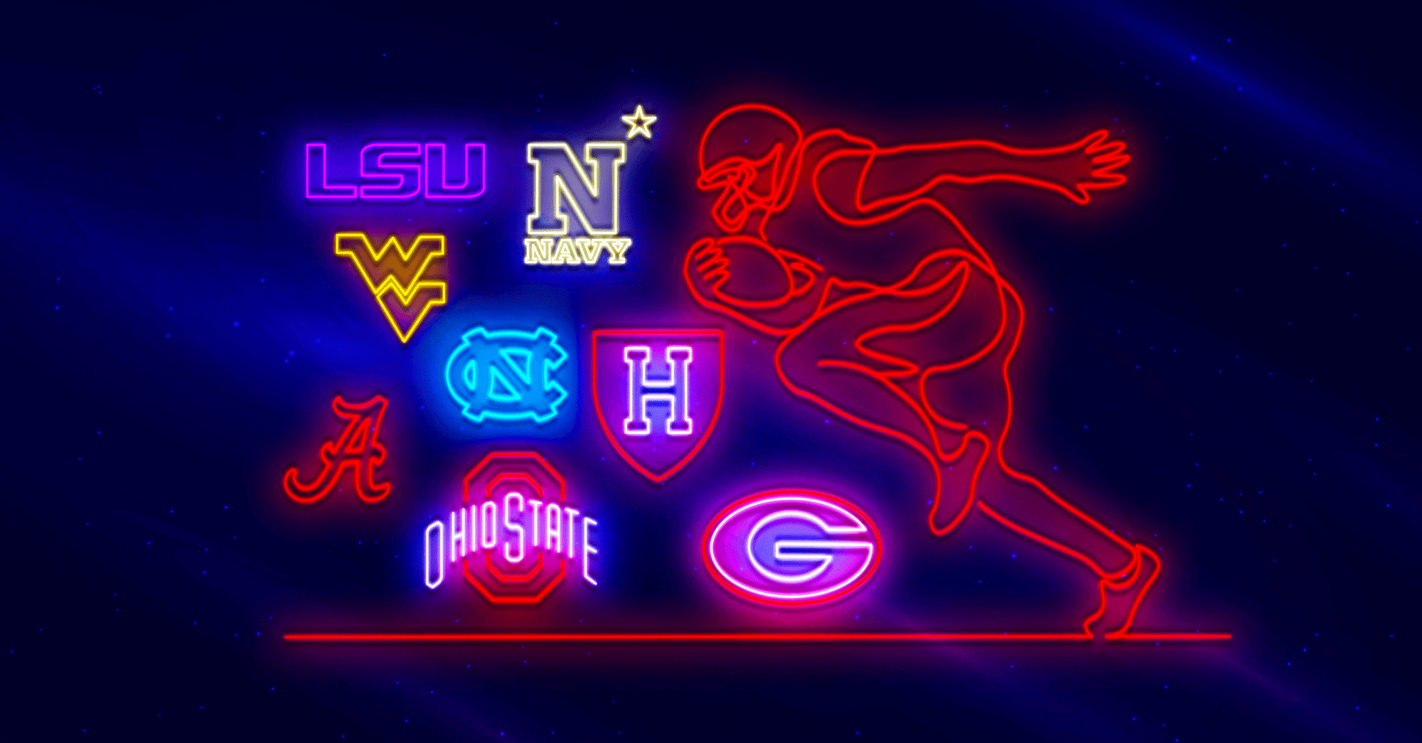 College Football Neon Signs. Just in time for the season.