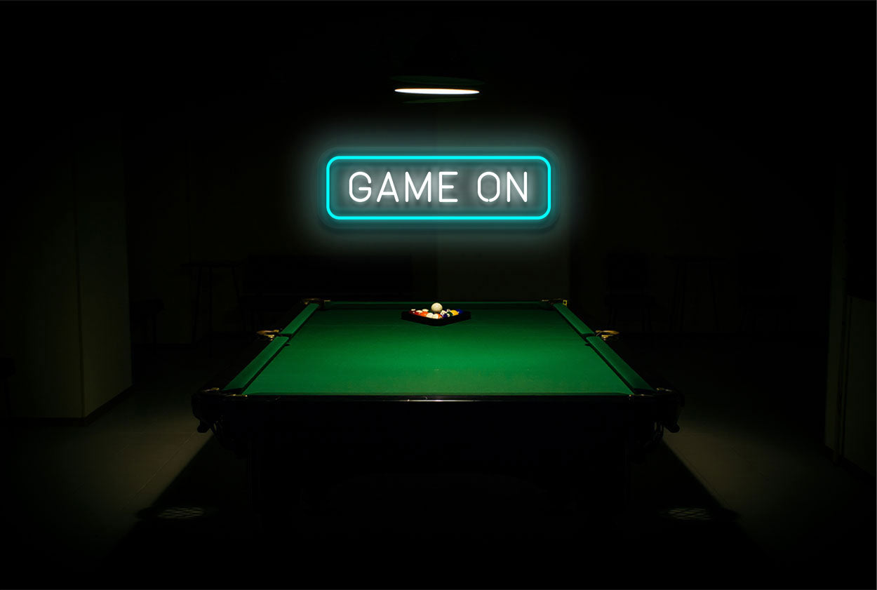 "Game On" with Border LED Neon Sign