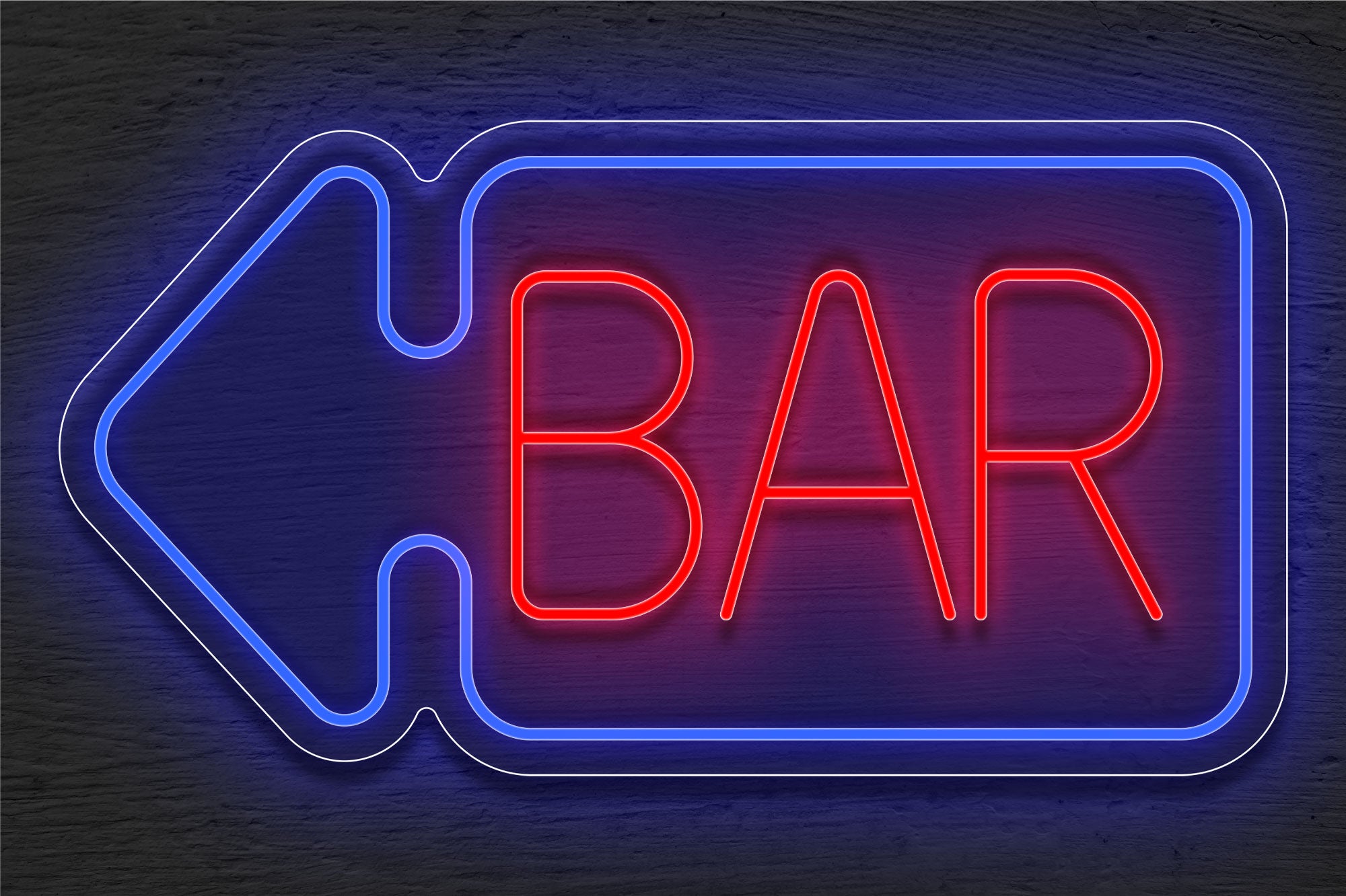 "BAR" with Arrow Border LED Neon Sign