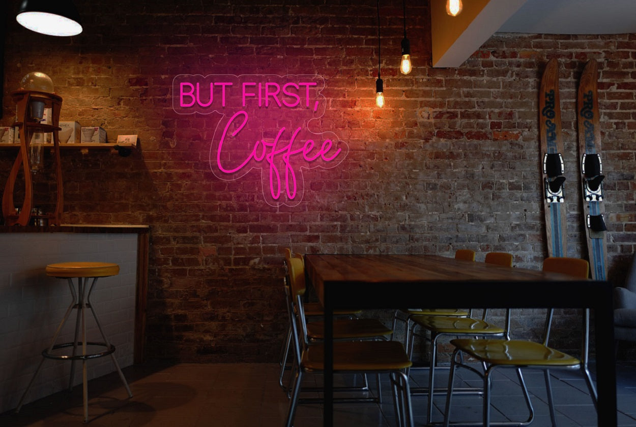 "But First, Coffee" LED Neon Sign
