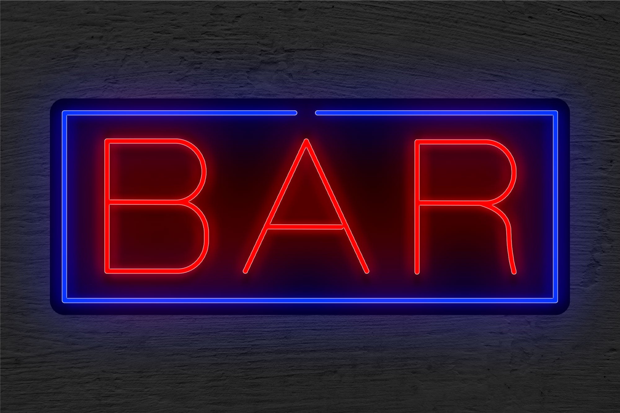 "BAR" with Blue Border LED Neon Sign