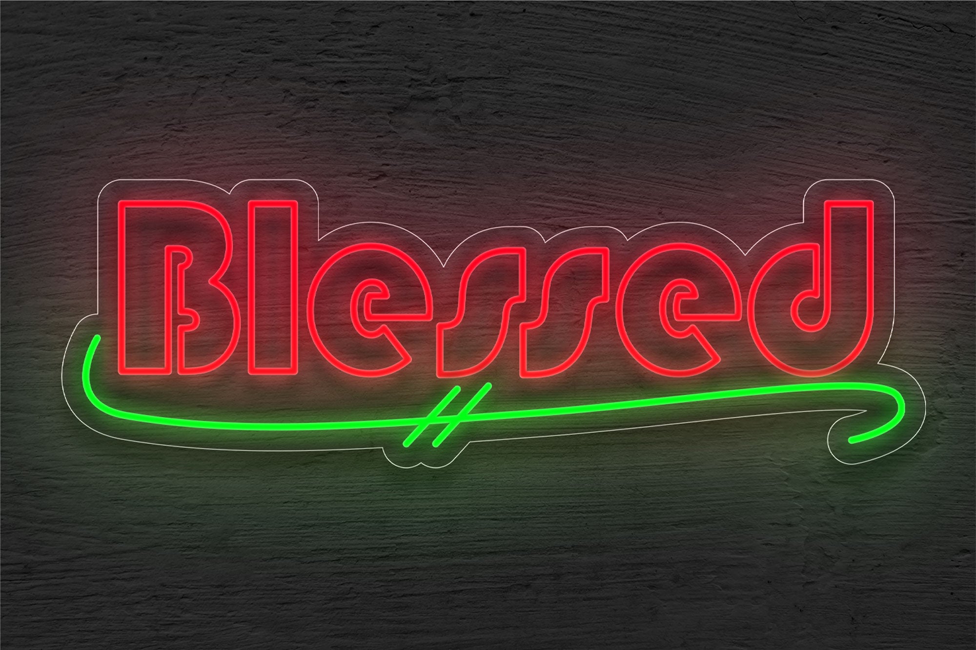 "Blessed" with Underline LED Neon Sign