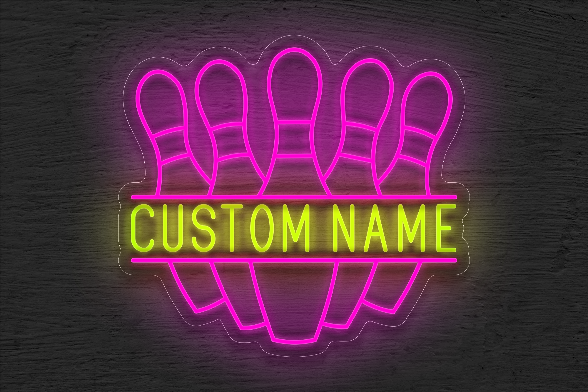 Custom Name and Bowling Pins LED Neon Sign
