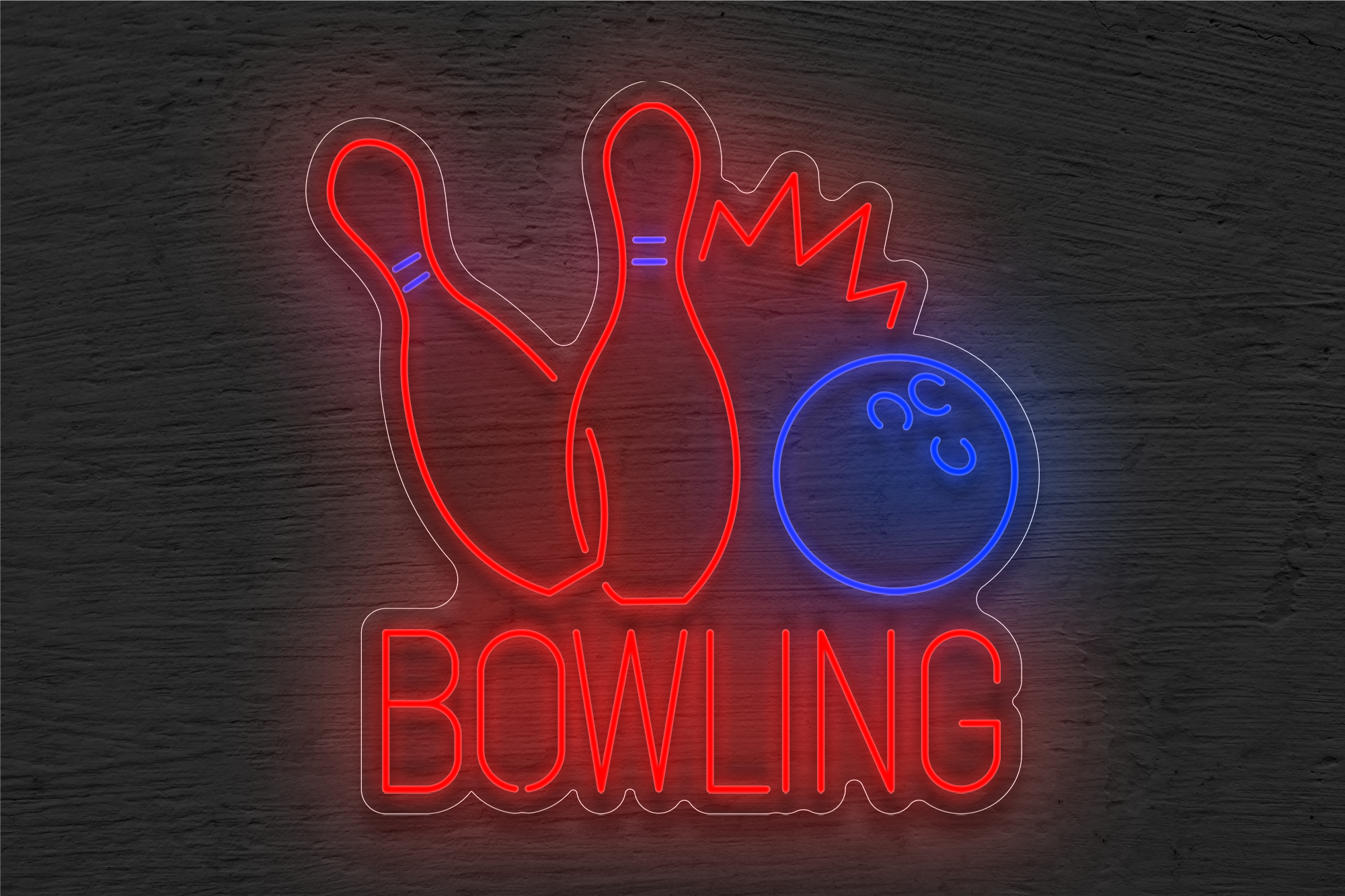 "Bowling" Pins and Ball LED Neon Sign