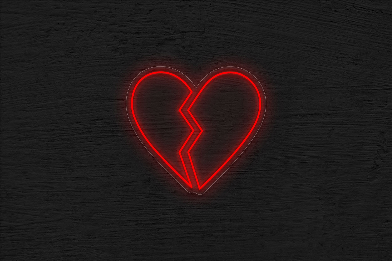 Heart Broken Emoji LED Neon Sign