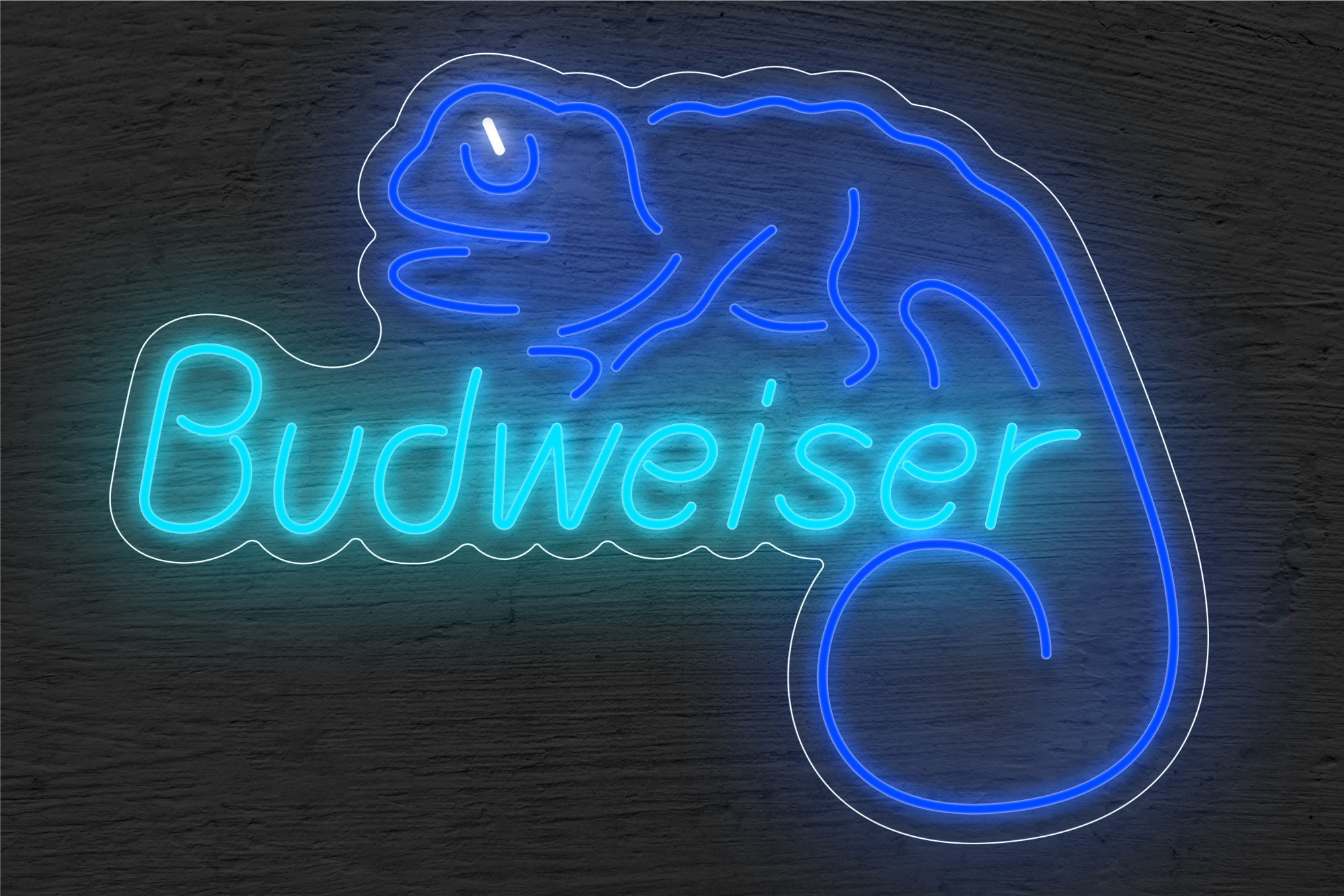"Budweiser" with Lizard LED Neon Sign