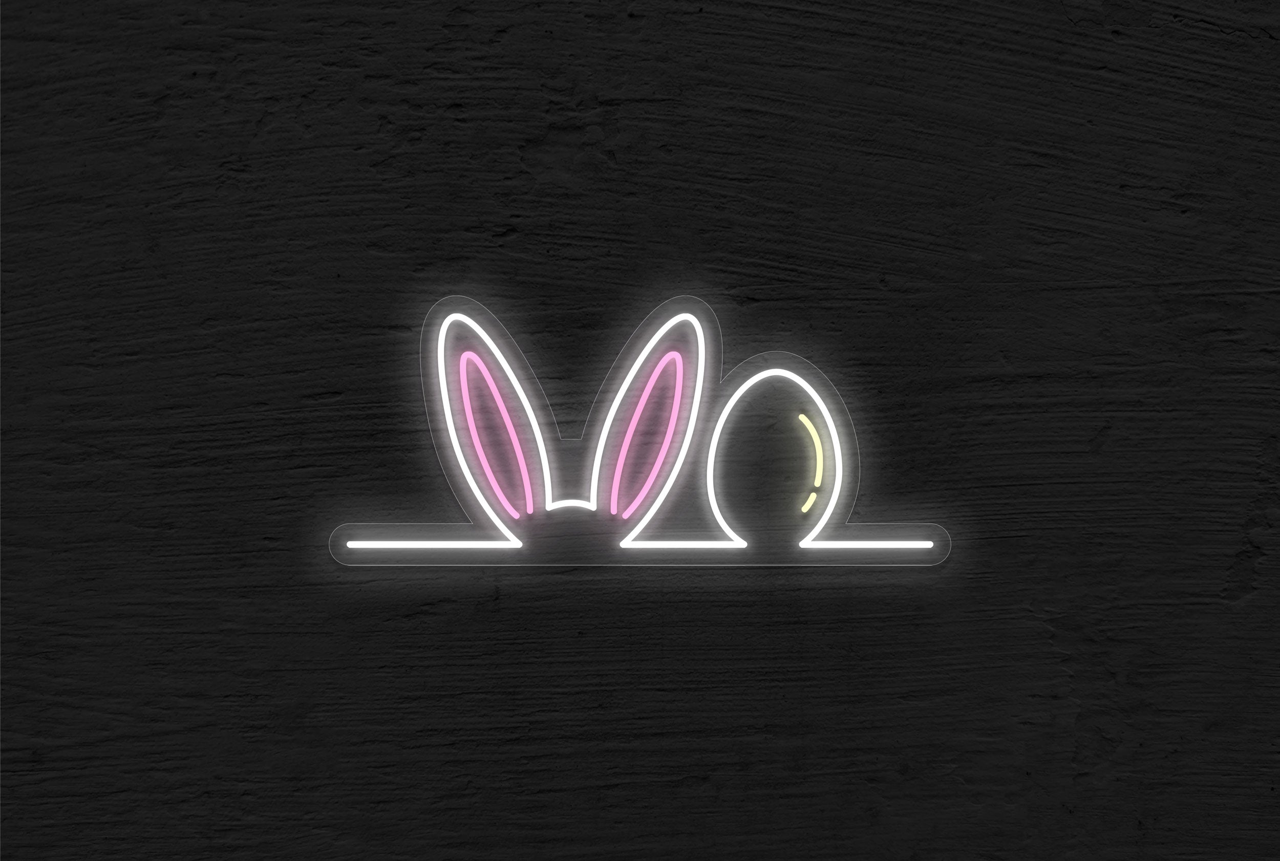 Bunny Ears with Egg LED Neon Sign