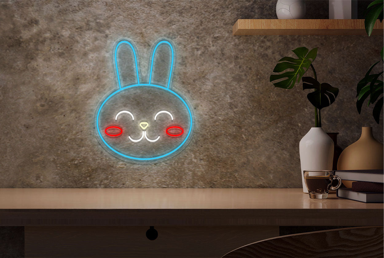 Smiling Bunny LED Neon Sign