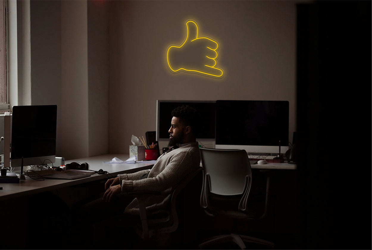 Call me Hand Emoji LED Neon Sign