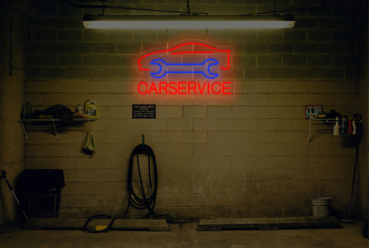 Logo and "Car Service" LED Neon Sign
