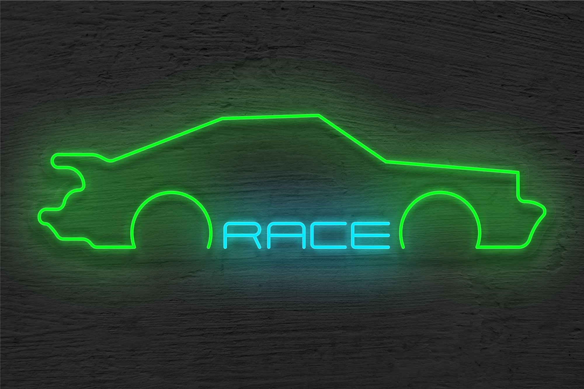 Car Logo and "Race" LED Neon Sign