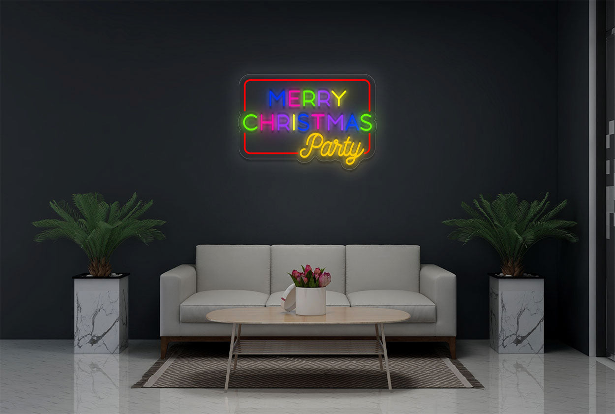 Colorful "Merry Christmas Party" LED Neon Sign