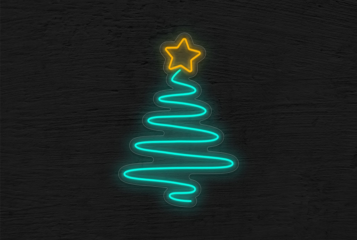 Christmas Tree and a Star LED Neon Sign