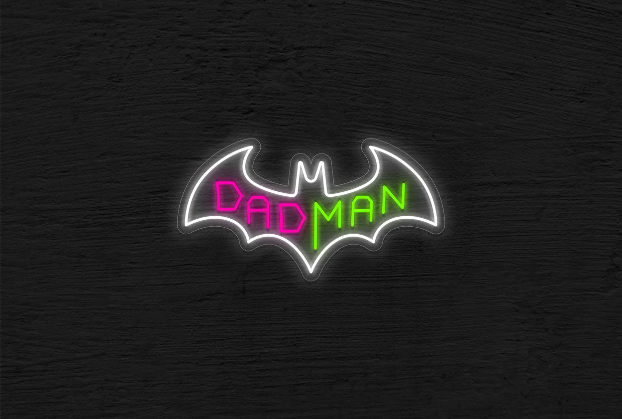 "Dadman" inside Batman Logo LED Neon Sign