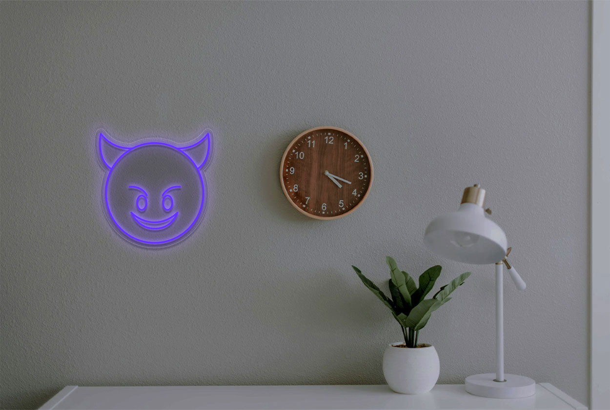 Devil Face Emoji LED Neon Sign