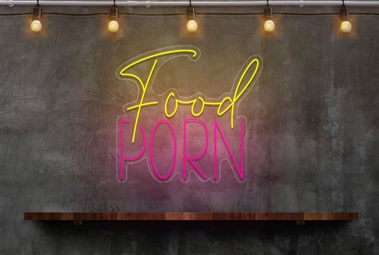 "Food PORN" LED Neon Sign