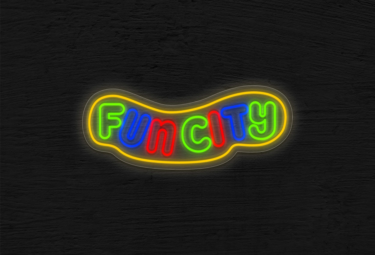 FUNCITY with Border LED Neon Sign