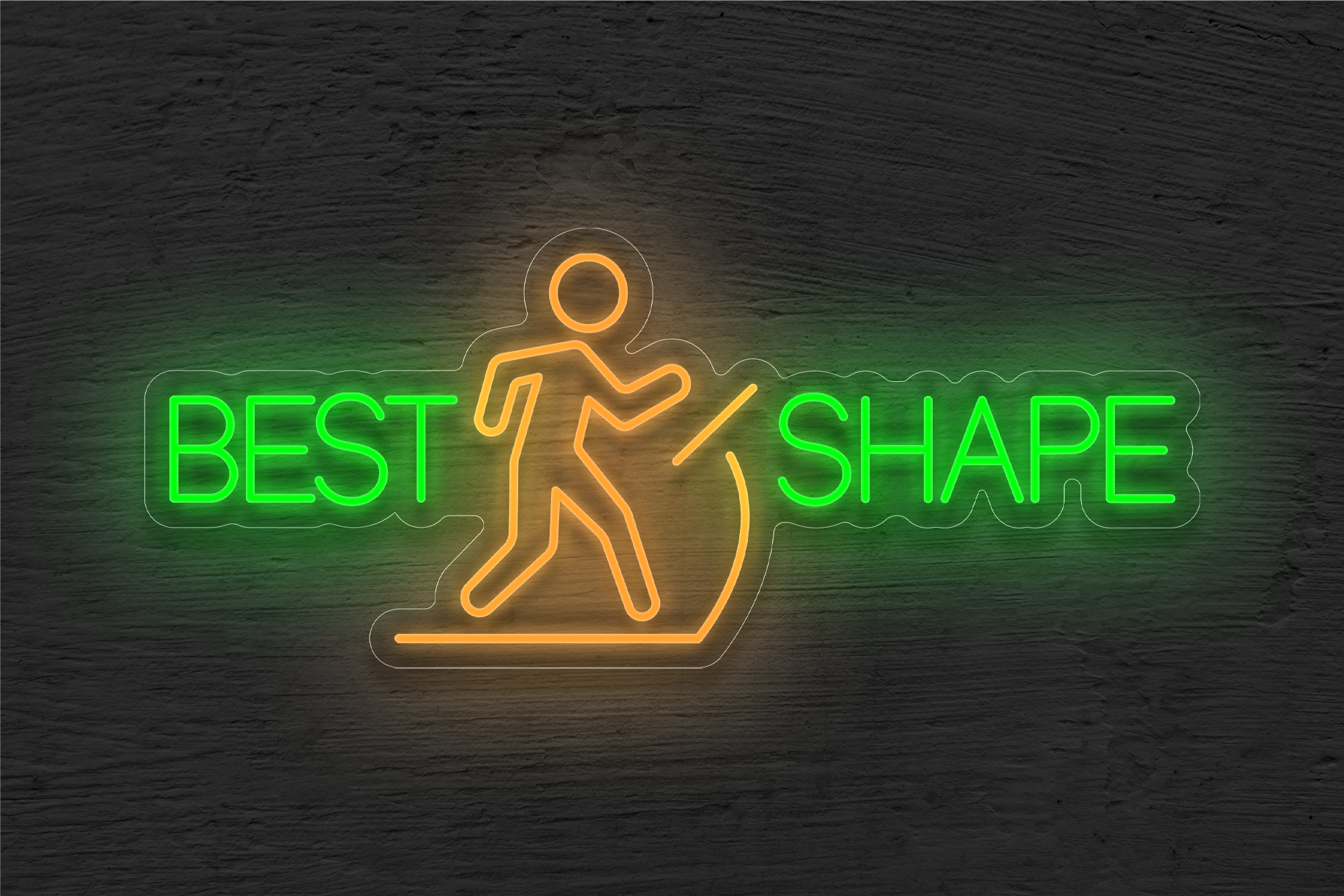 "BEST SHAPE" with Walking Image LED Neon Sign