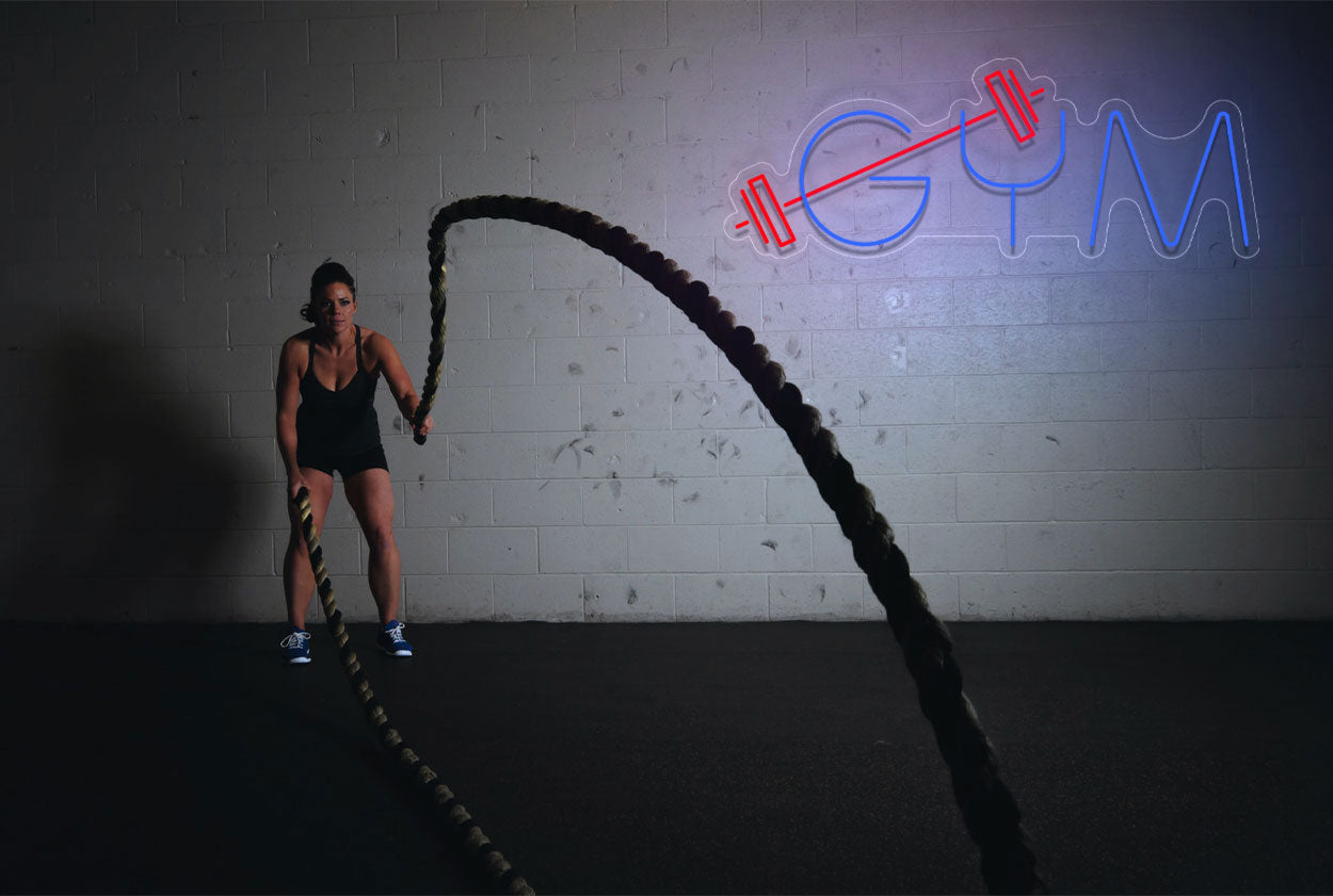 "GYM" with Barbell LED Neon Sign