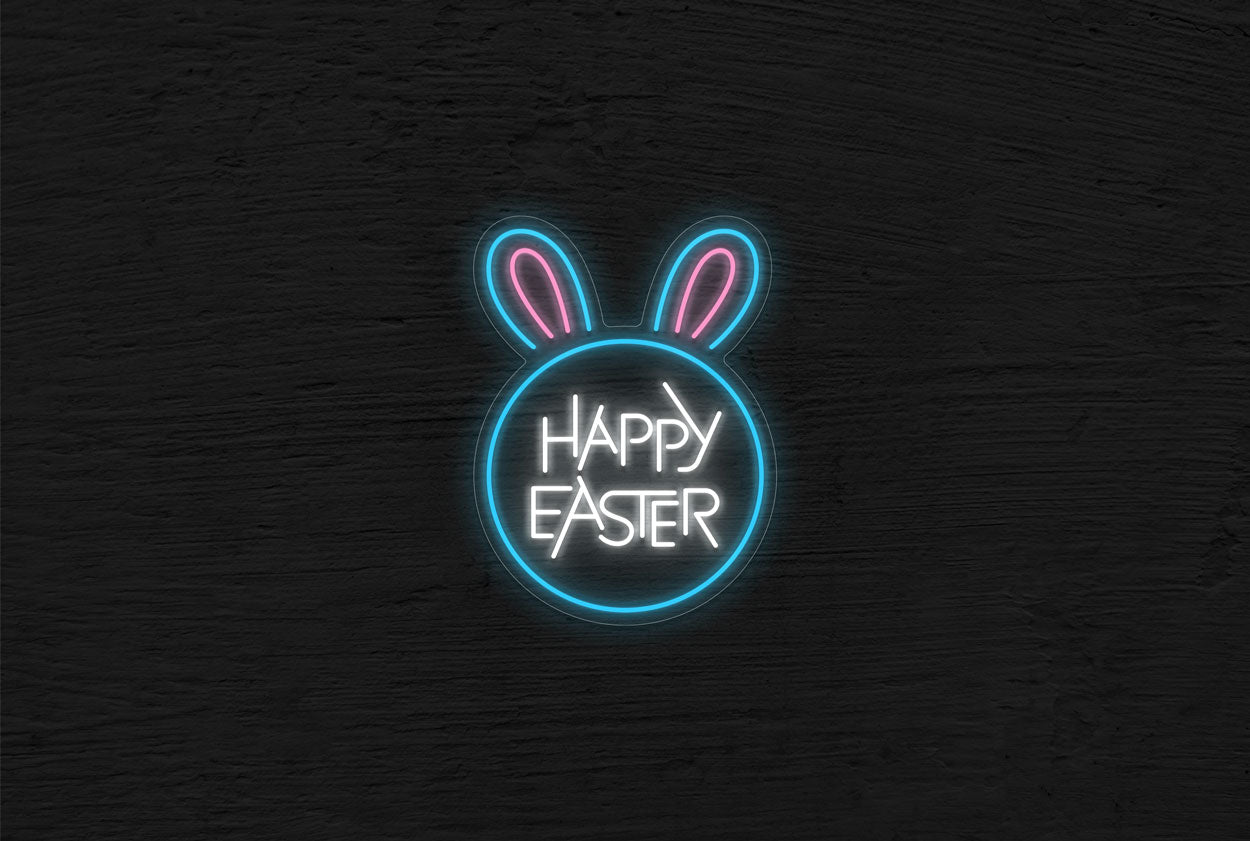 "Happy Easter" inside Bunny Head LED Neon Sign