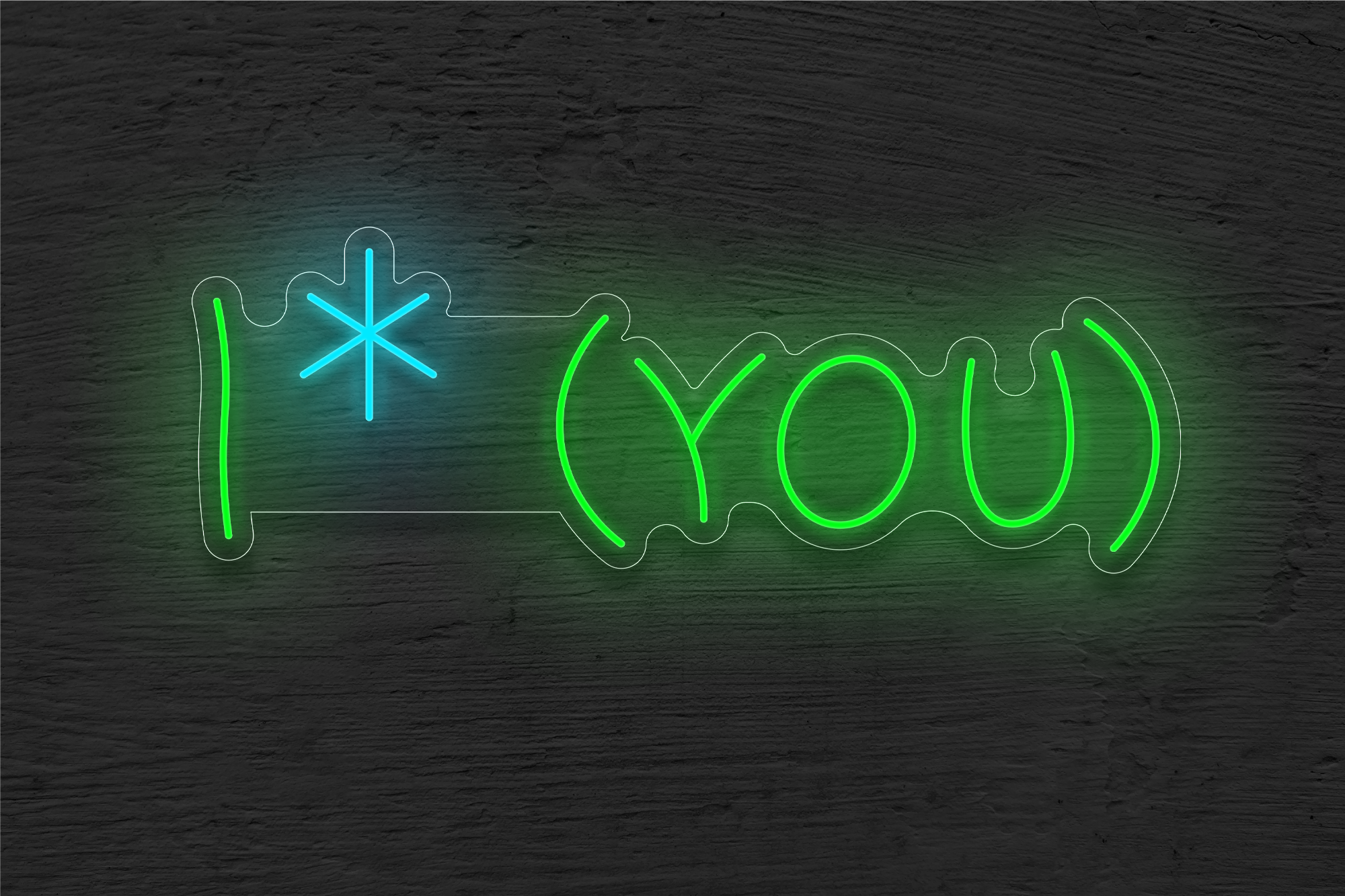 "I * YOU" LED Neon Sign