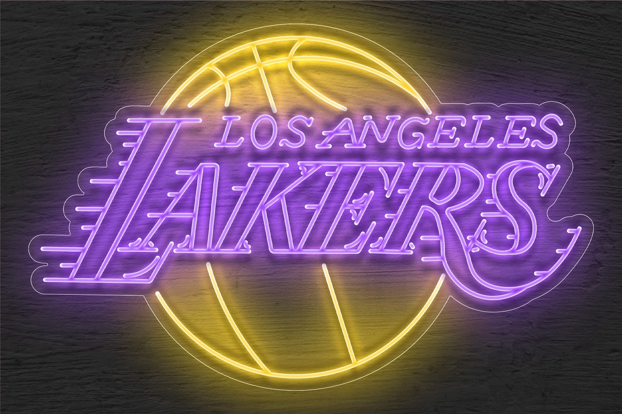 Los Angeles Lakers Purple & Gold LED Neon Sign