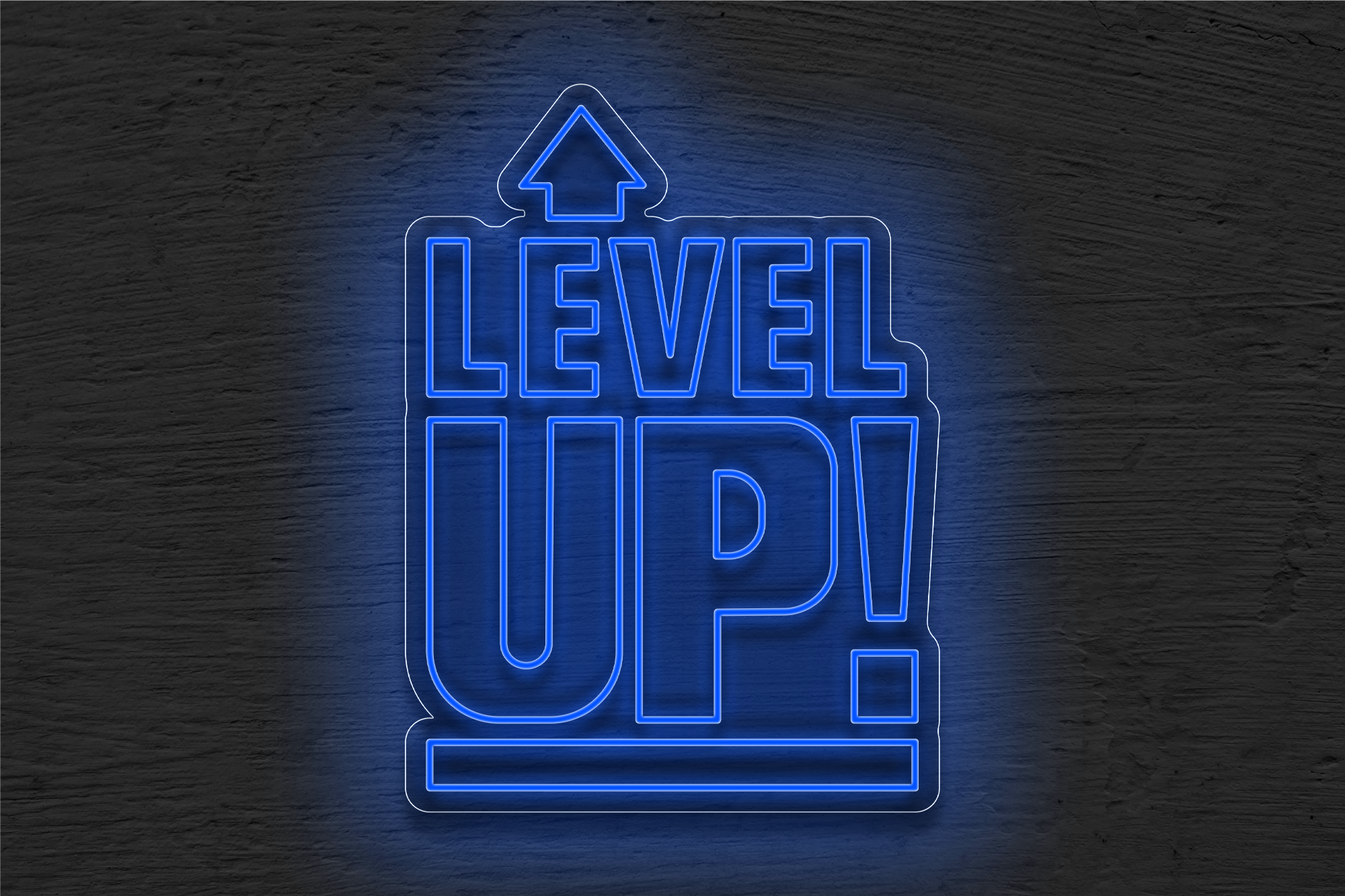 Double Stroke "Level UP!" with Arrow on Top LED Neon Sign