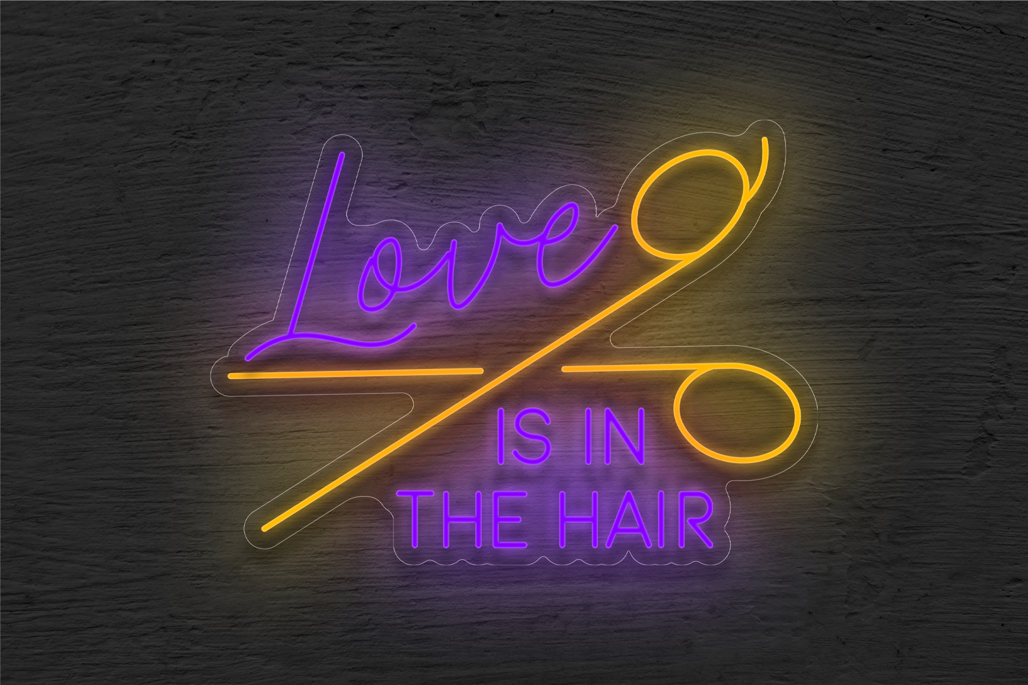 "Love is in the Air" with Scissor LED Neon Sign