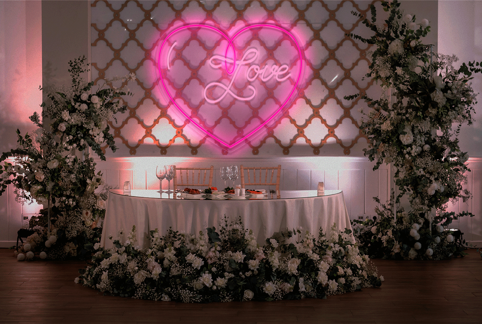 "Love" with Heart Border LED Neon Sign