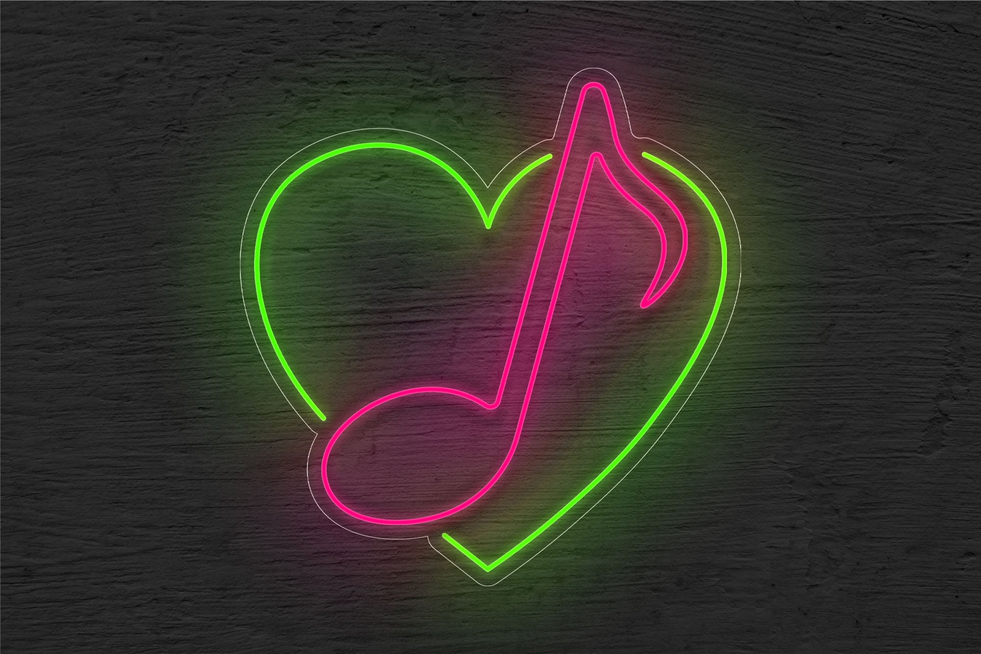 Heart and Eighth Note LED Neon Sign