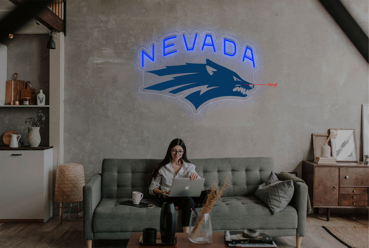 Nevada Wolf Pack Men's Basketball LED Neon Sign