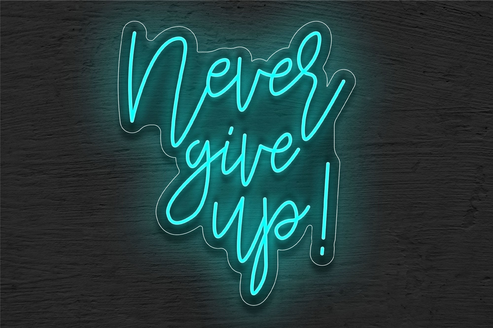 "Never give up!" LED Neon Sign