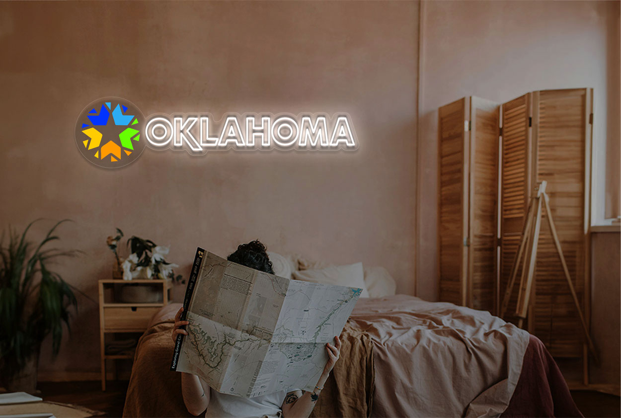 Oklahoma with Logo LED Neon Sign