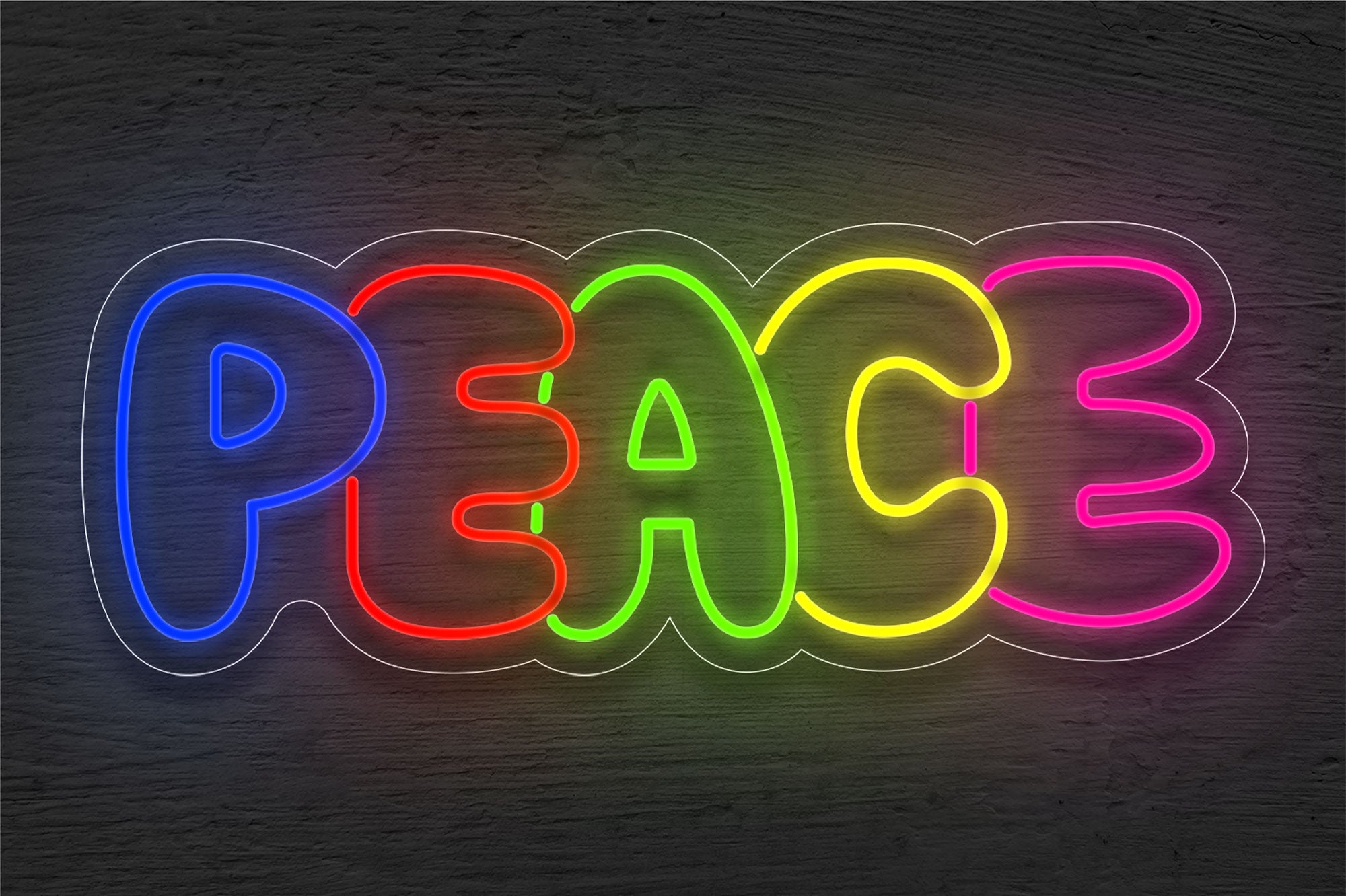 Multi-color "Peace" LED Neon Sign