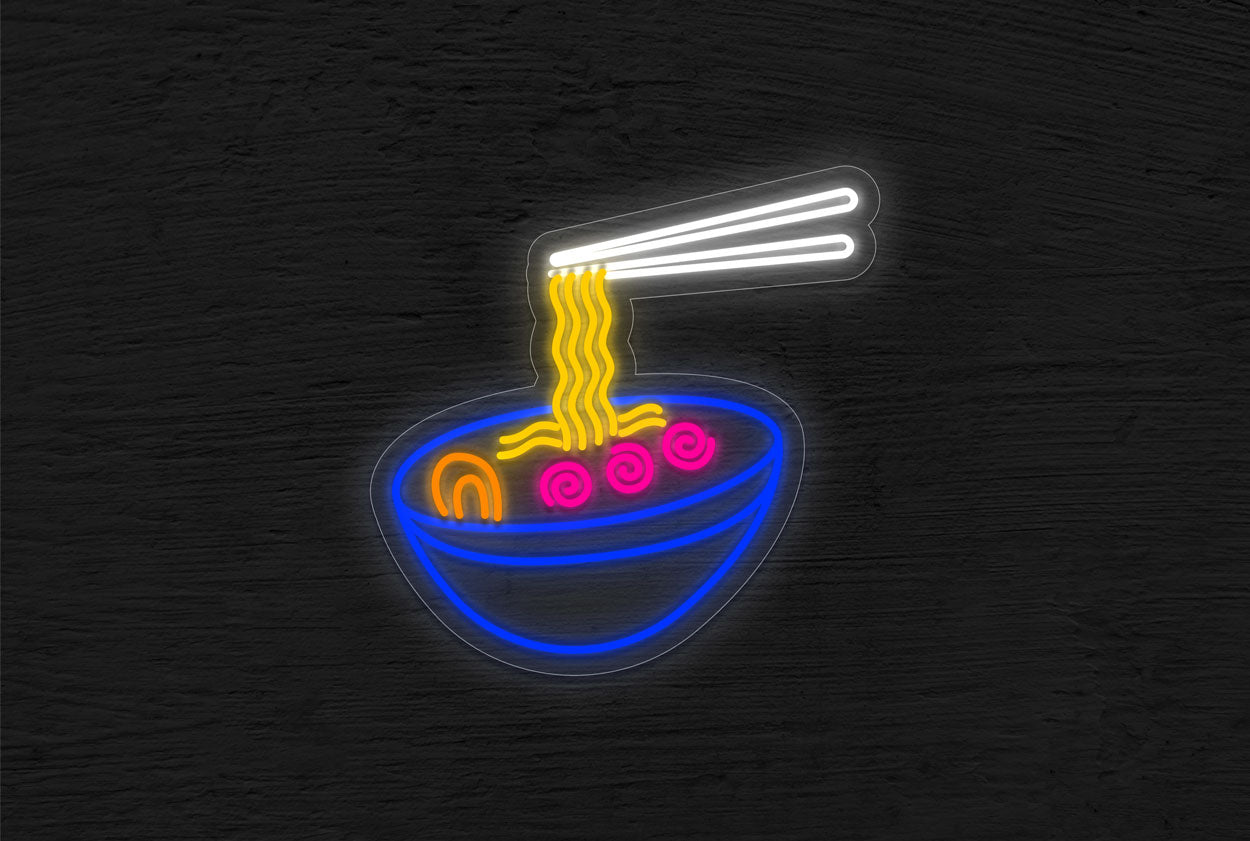 Ramen with Chopstick in a Bowl LED Neon Sign