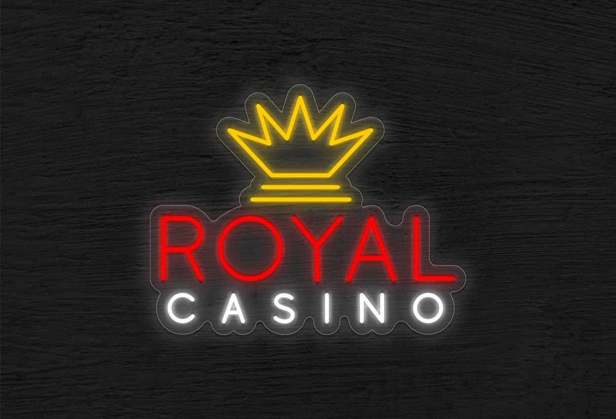 Royal Casino with Crown LED Neon Sign