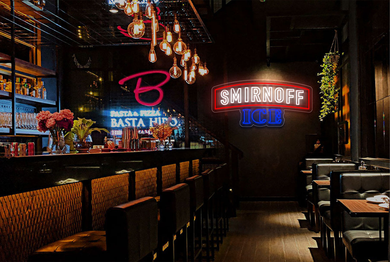 Smirnoff ICE with Red Border LED Neon Sign