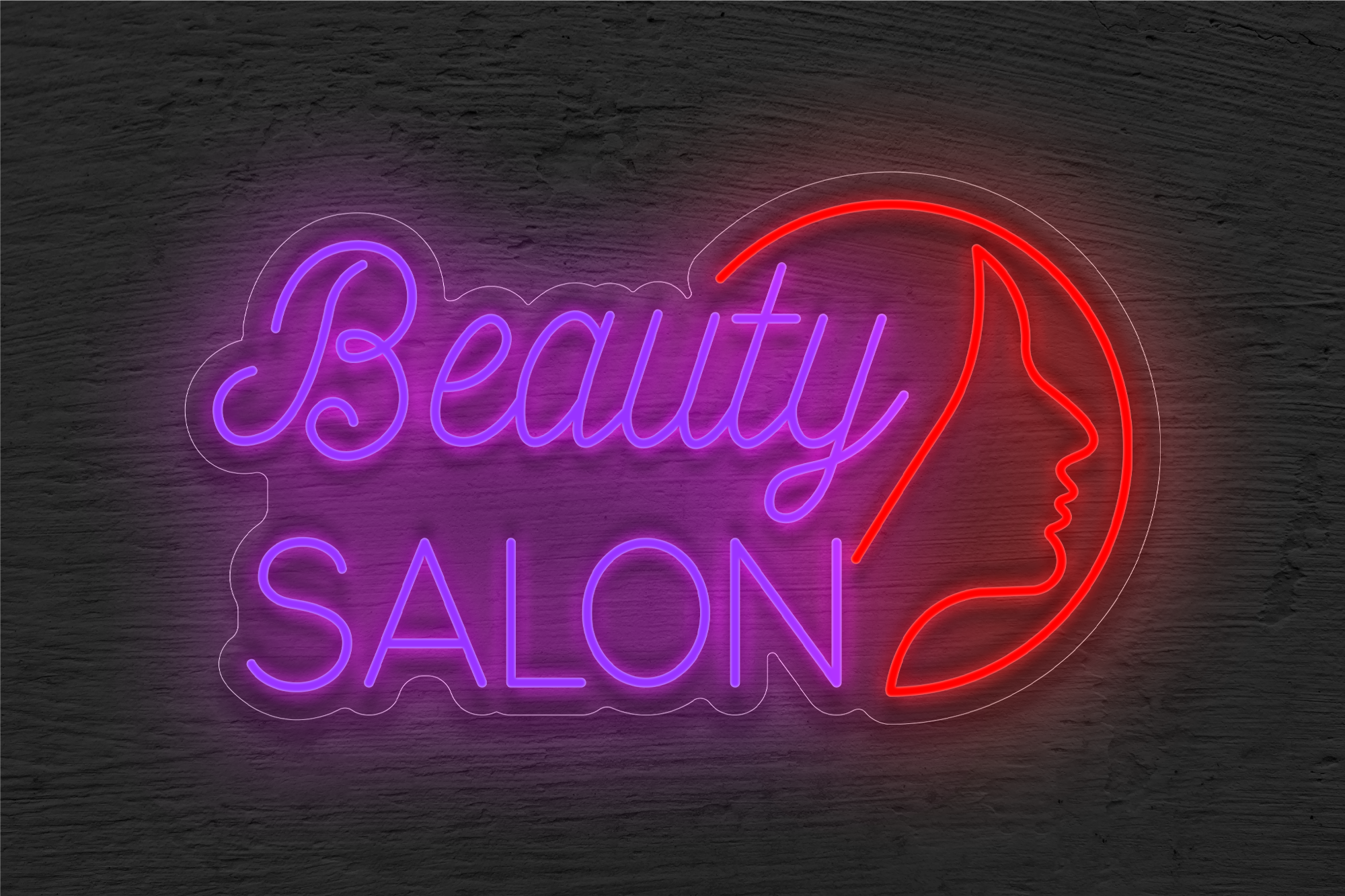 "Beauty Salon" with Face image LED Neon Sign
