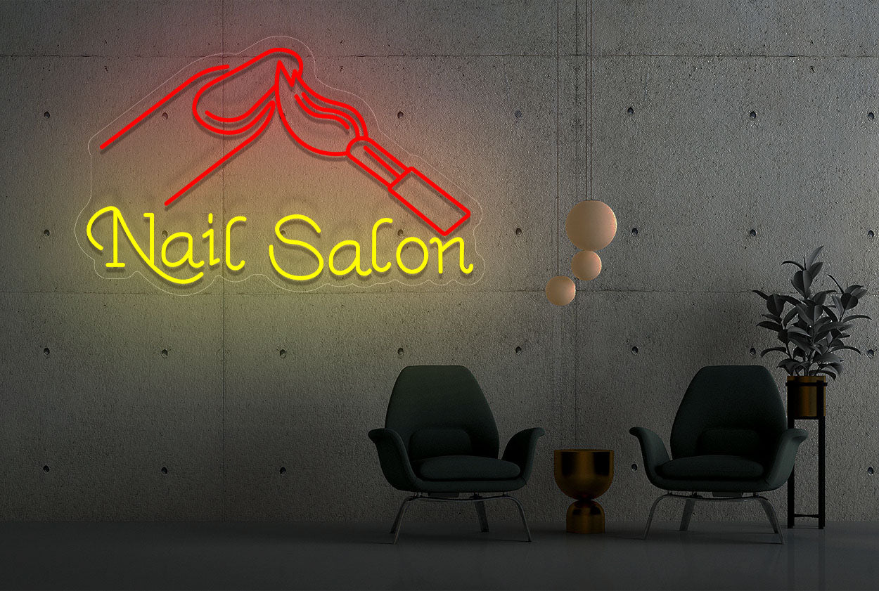 "Nail Salon" with Polish LED Neon Sign
