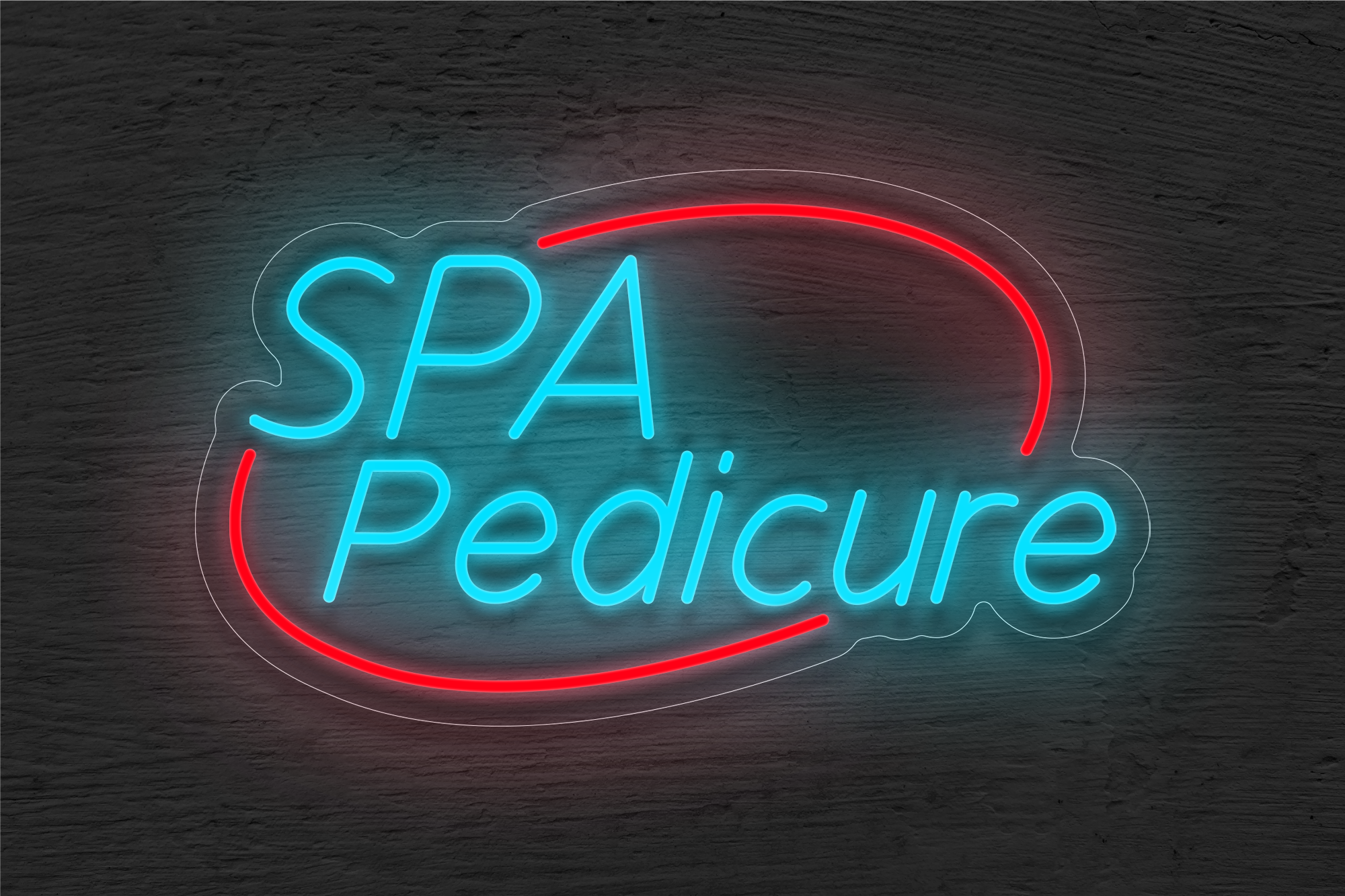 "Spa Pedicure" with Arc Border LED Neon Sign