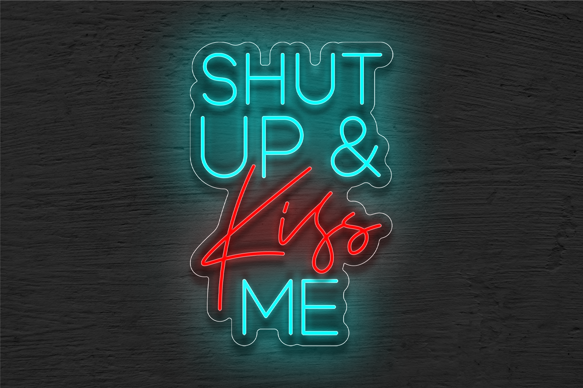 "Shut Up and Kiss me" LED Neon Sign