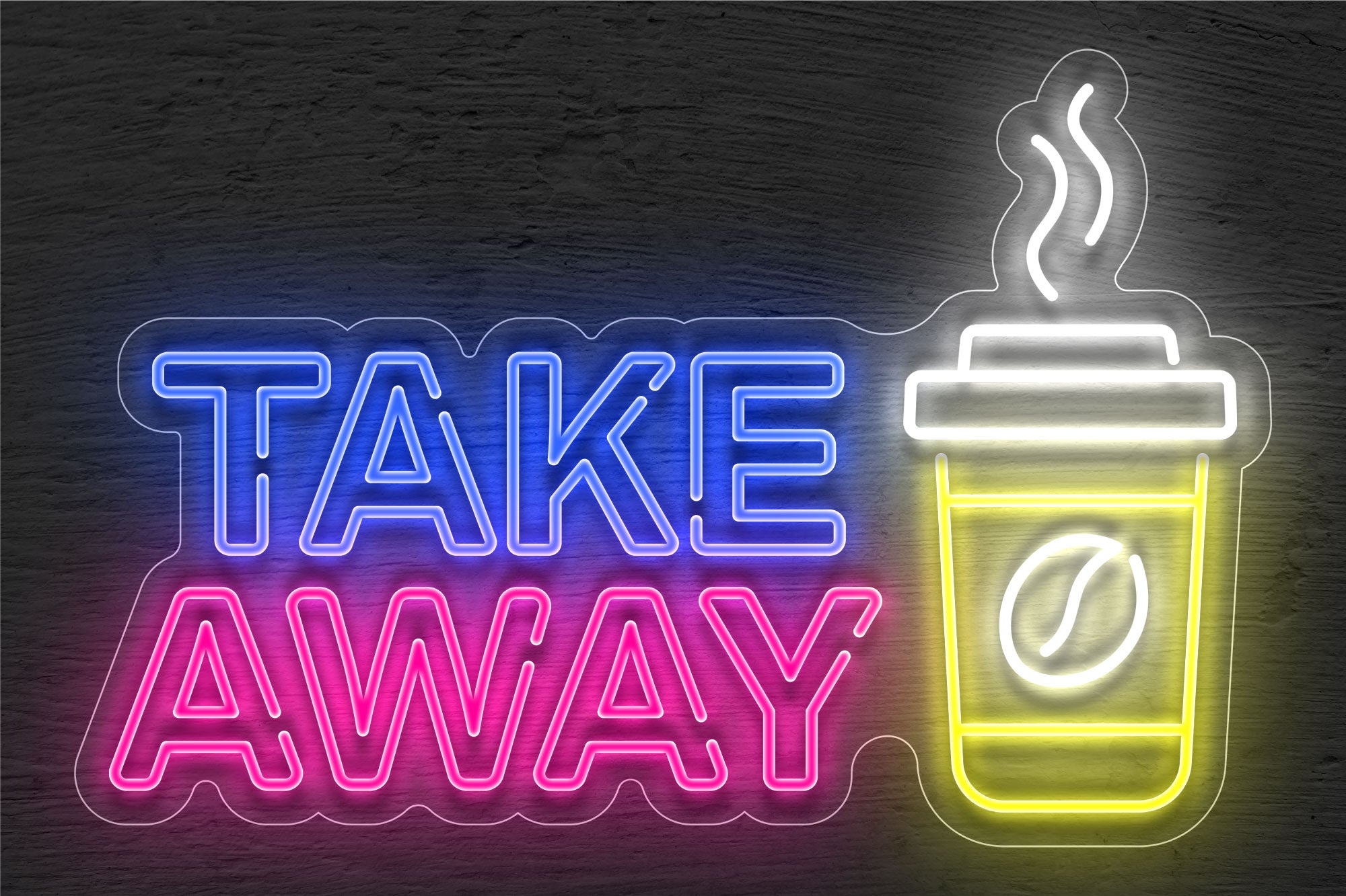 "Take Away" Cup of Coffee LED Neon Sign