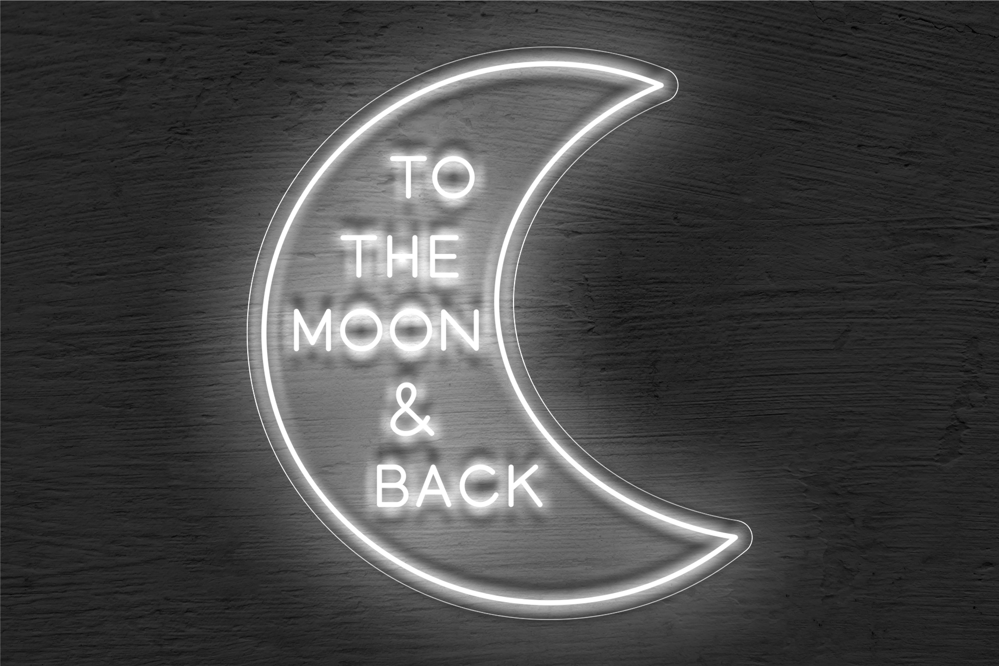 "To the moon & back" LED Neon Sign