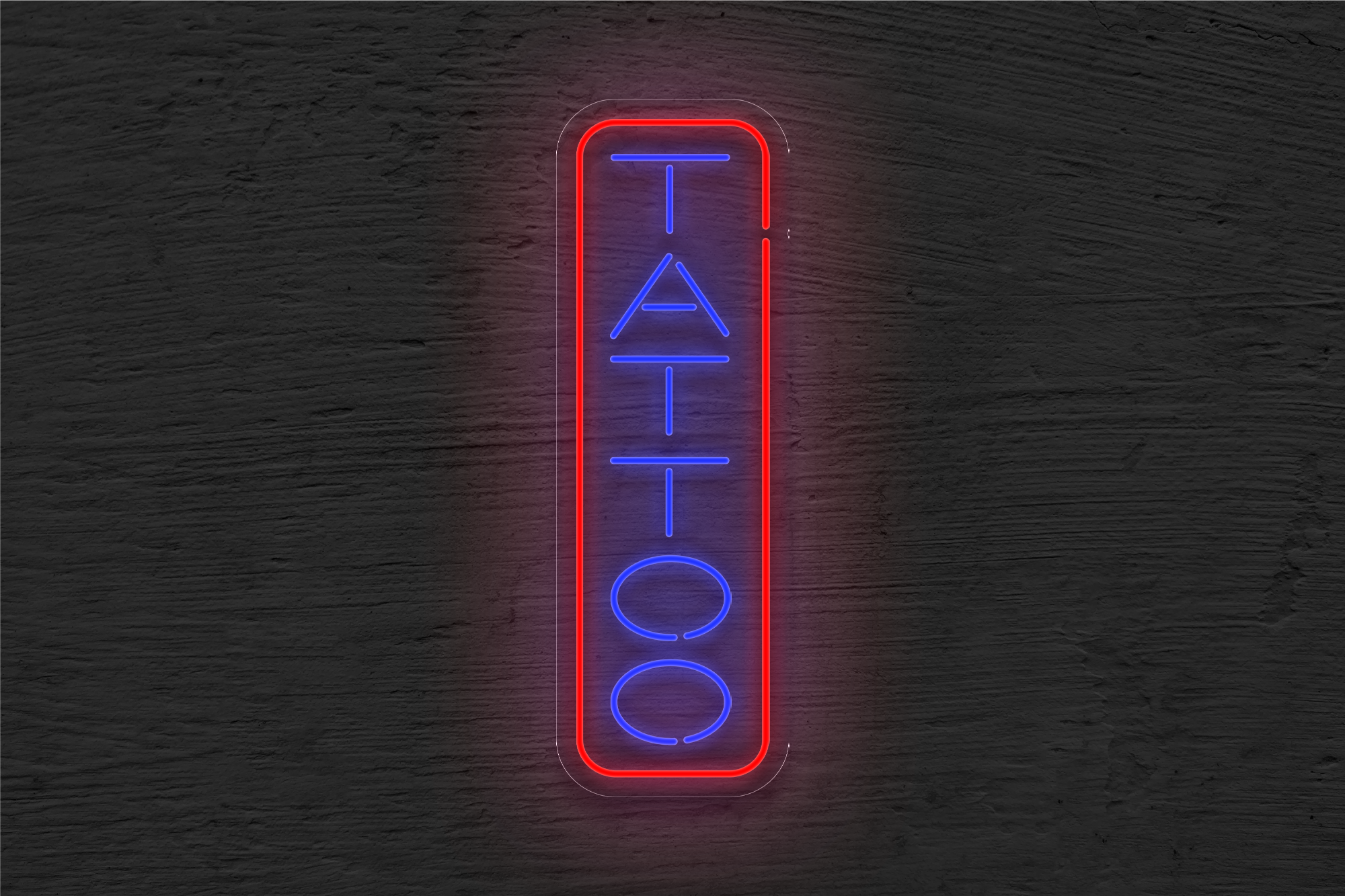 Vertical "Tattoo" with Border LED Neon Sign