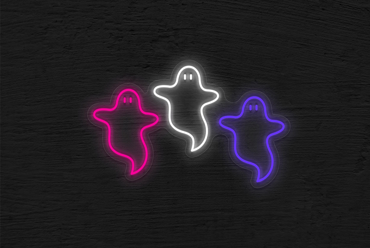 Three Ghost LED Neon Sign