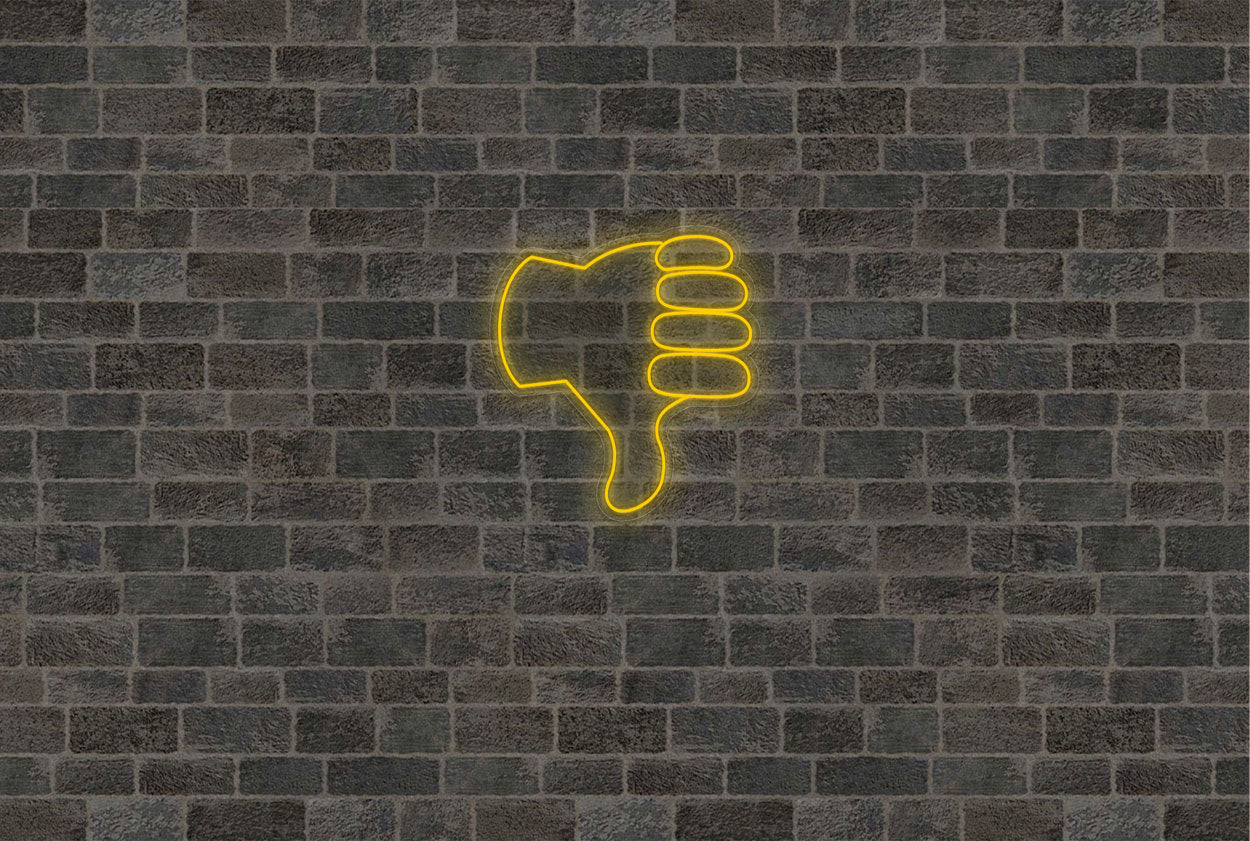 Thumbs down Emoji LED Neon Sign