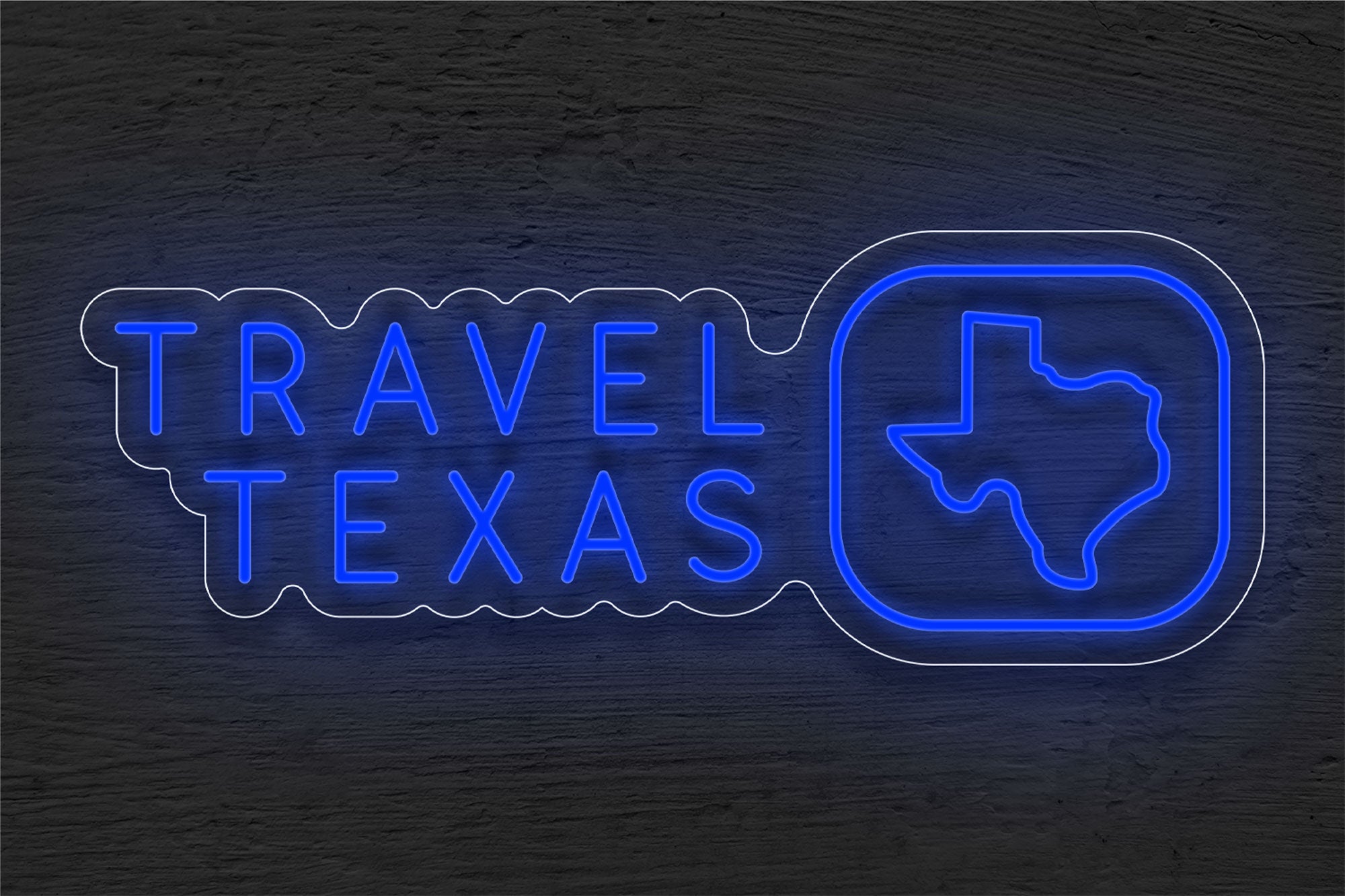 Travel Texas with Map LED Neon Sign