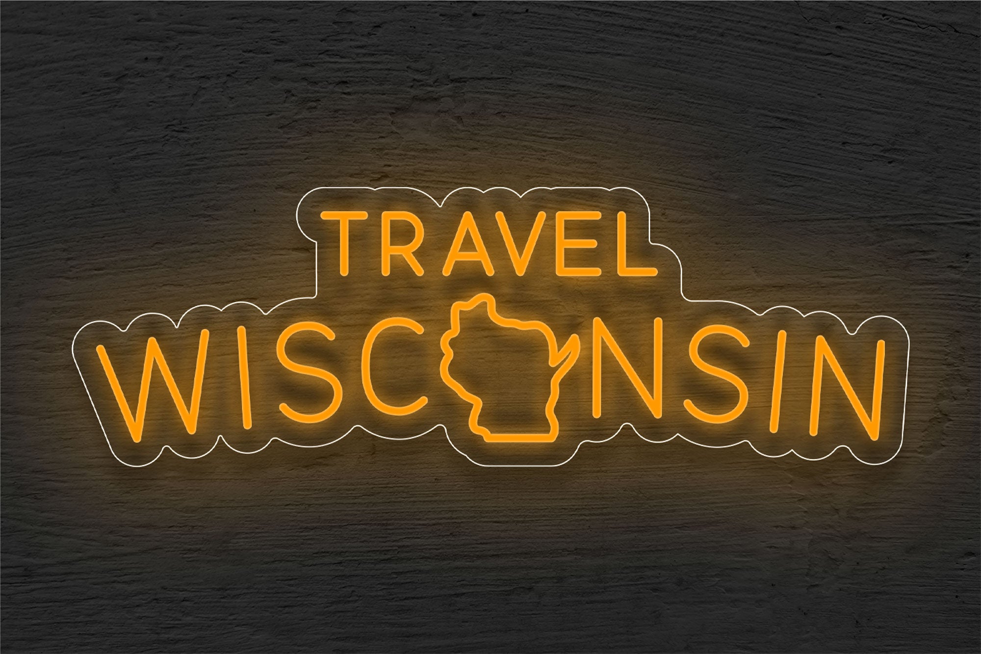 Travel Wisconsin with Logo LED Neon Sign