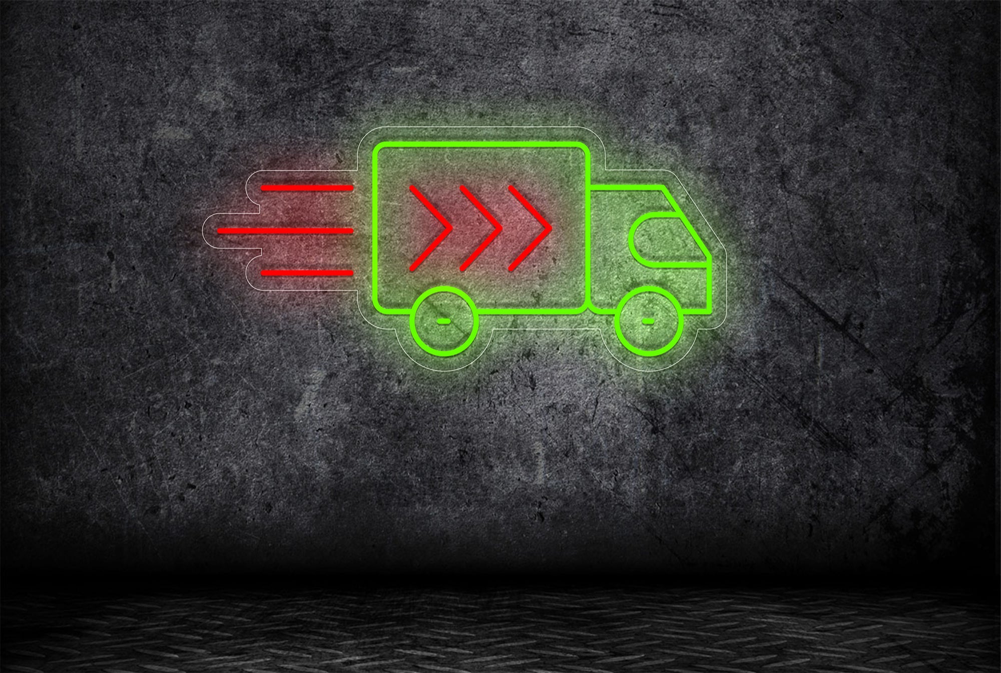 Arrow Right and Truck Logo LED Neon Sign