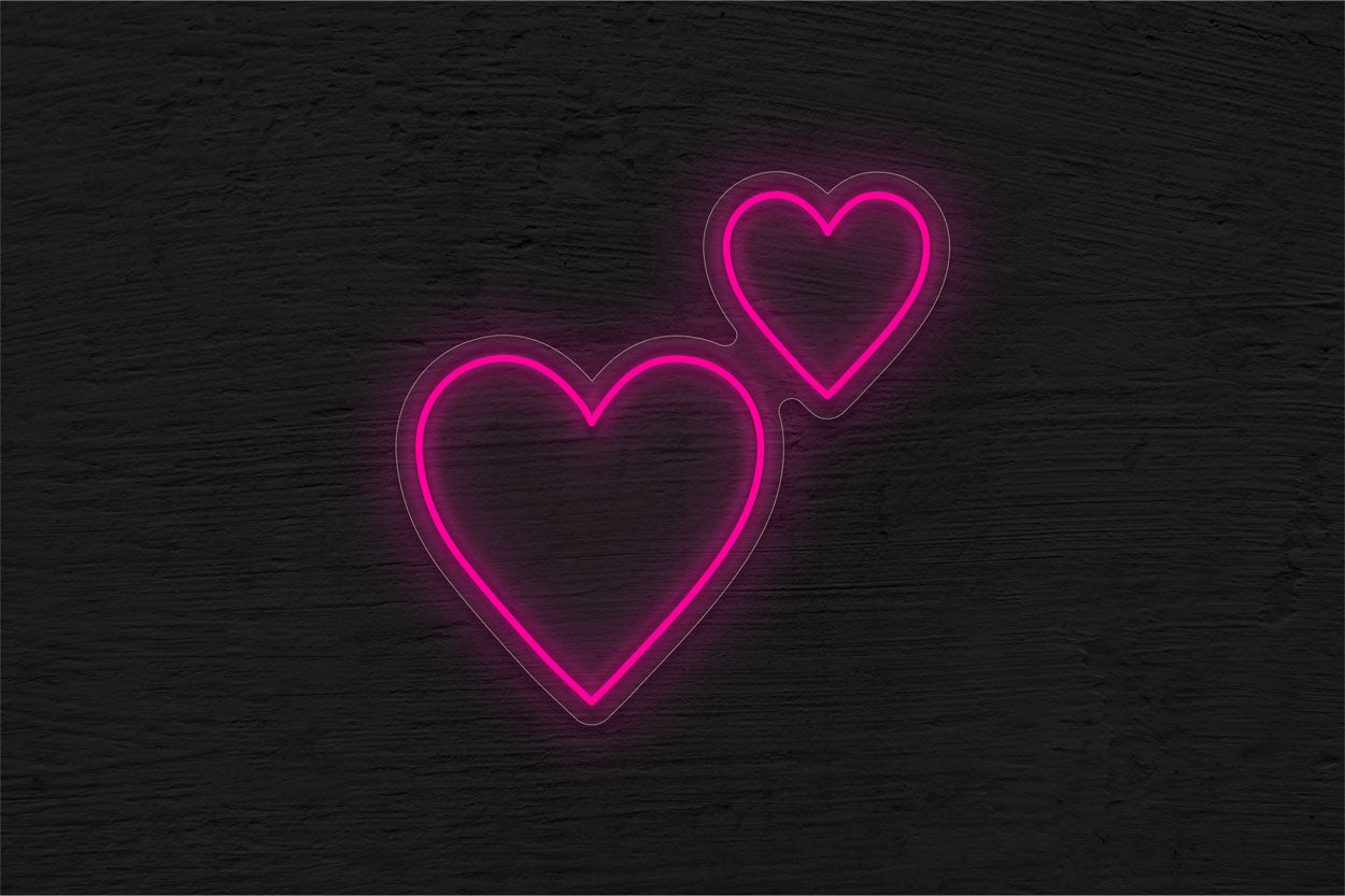 Two pink heart Emoji LED Neon Sign